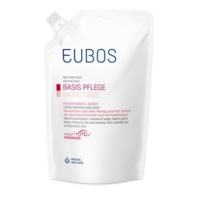 EUBOS BASIS PFLEGE FLÜSSIG Wasch+Dusch rot Nachfüllbeutel