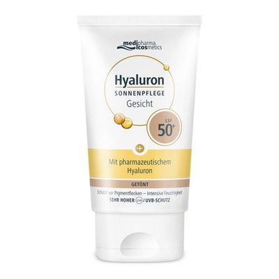 Medipharma Cosmetics HYALURON Sonnenpflege Gesicht LSF 50+ getönt